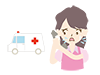 Calling an ambulance | Women | Emergency --Medical | Nursing / Welfare | Free Illustrations