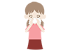 Girl blowing her nose | Fever | Physical condition-Medical care | Nursing care / welfare | Free illustration