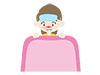 Measuring fever | Girl | Resting from a cold --Medical care | Nursing care / welfare | Free illustration