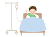 Hospitalization | Boys | Beds | Intravenous-medical care | Long-term care / welfare | Free illustrations