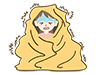 Chills | Very cold | Wrap in a blanket-Medical care | Nursing care / welfare | Free illustrations