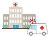 Carried by ambulance | Patients | Hospitals-Medical care | Nursing care / welfare | Free illustrations
